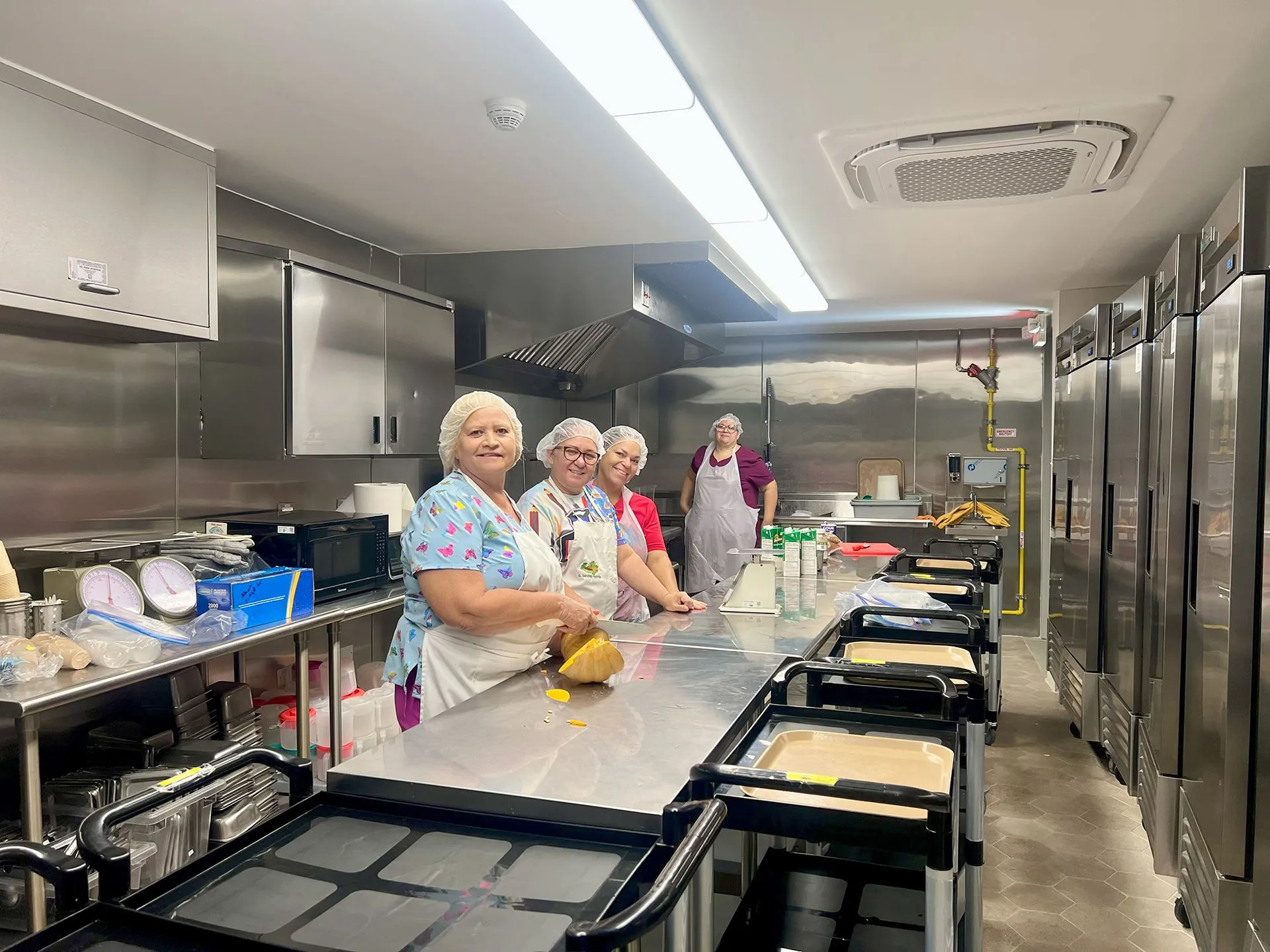 NYF Puerto Rico kitchen staff prepping meals